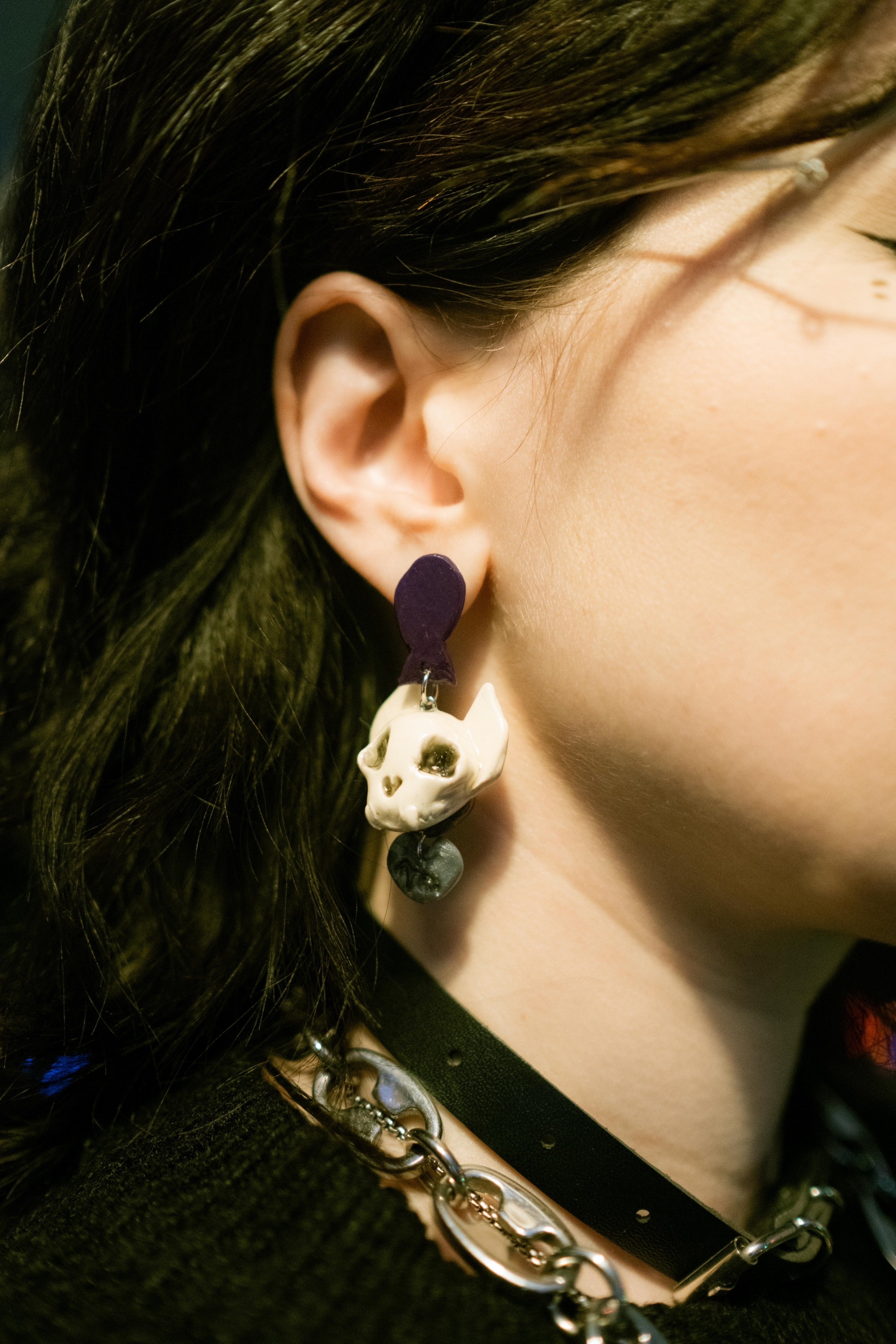 Marrow – Skeletal Sweetheart Earrings